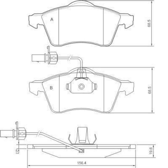 Hovedbilde Bremseklosser foran 96-03 VW T4
